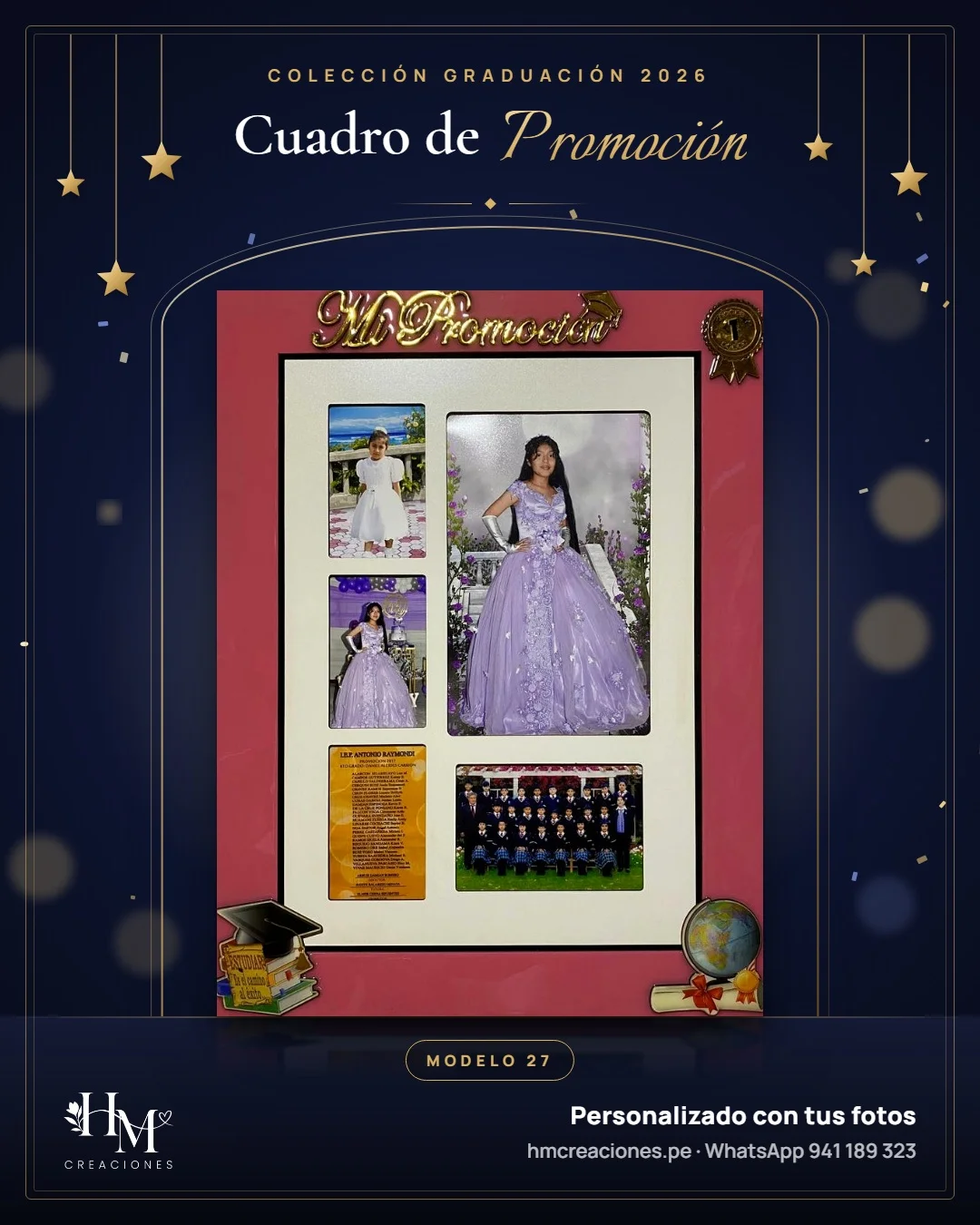 Cuadro de promoción Modelo 27 · Frambuesa con adornos
