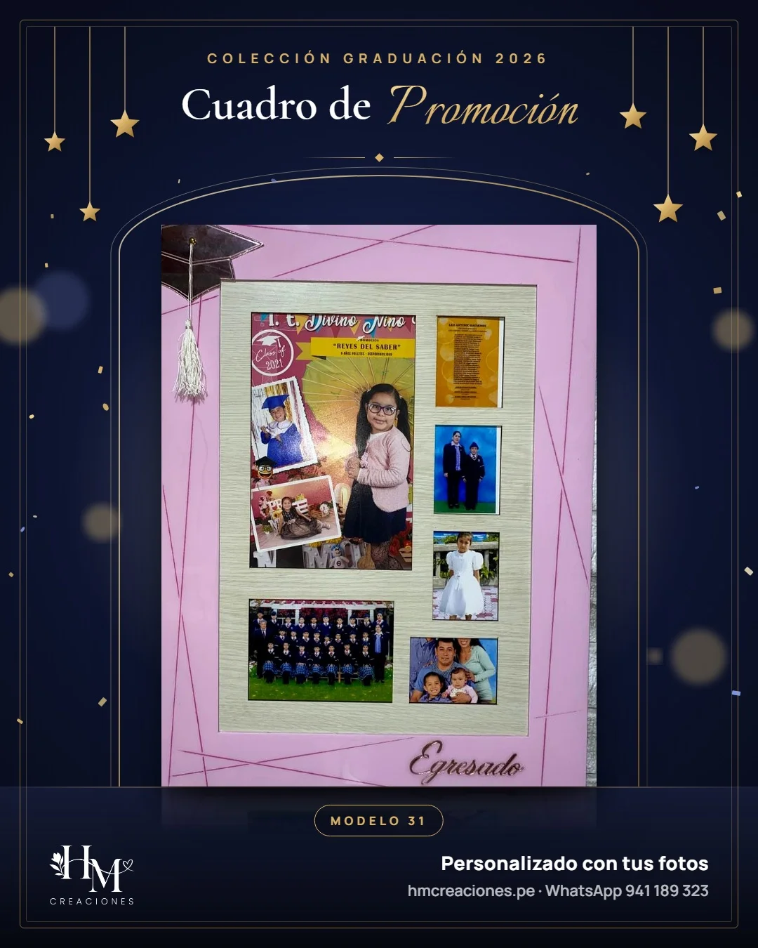 Cuadro de promoción Modelo 31 · Rosado de 7 fotos
