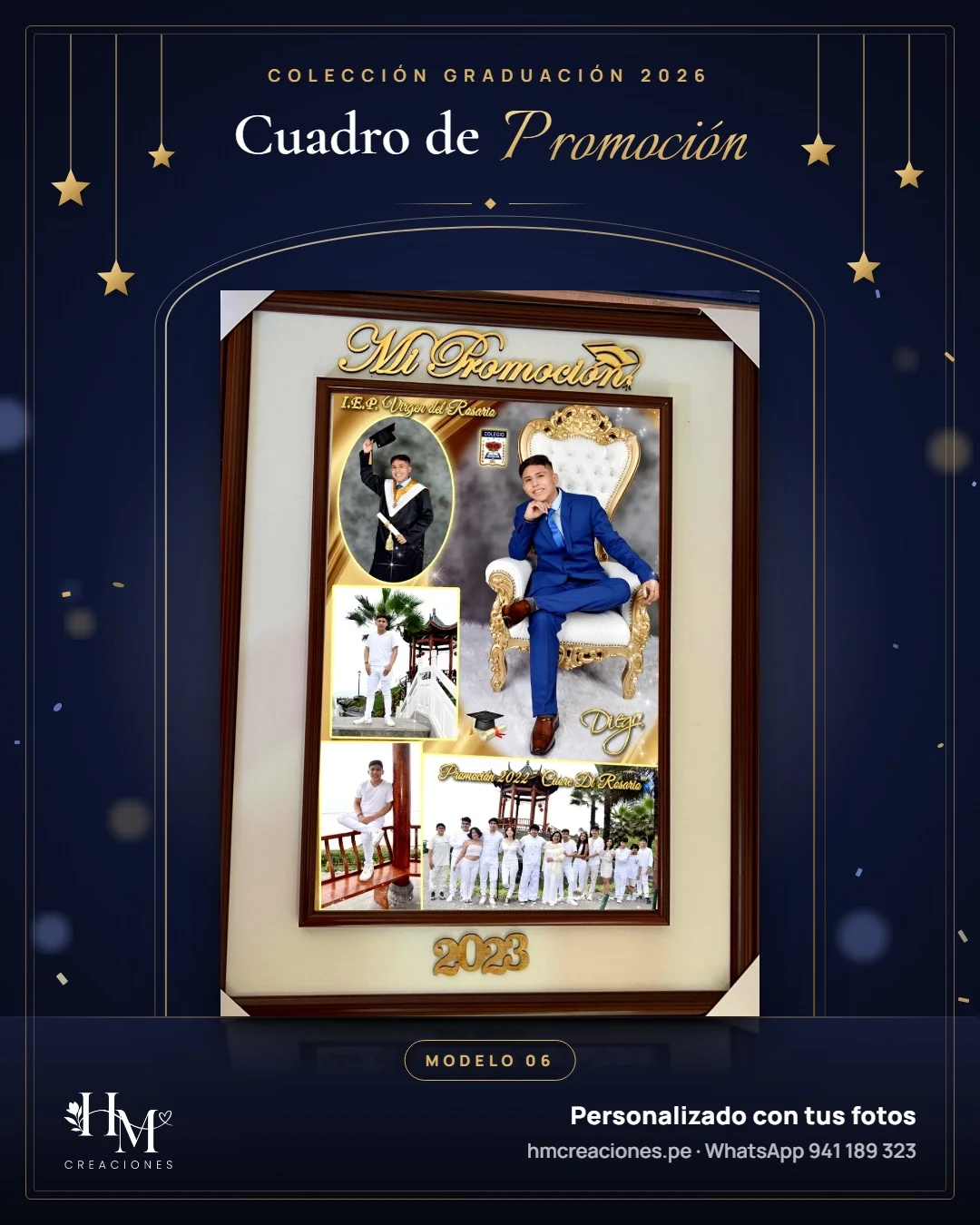 Cuadro de promoción Modelo 06 · Madera clásica