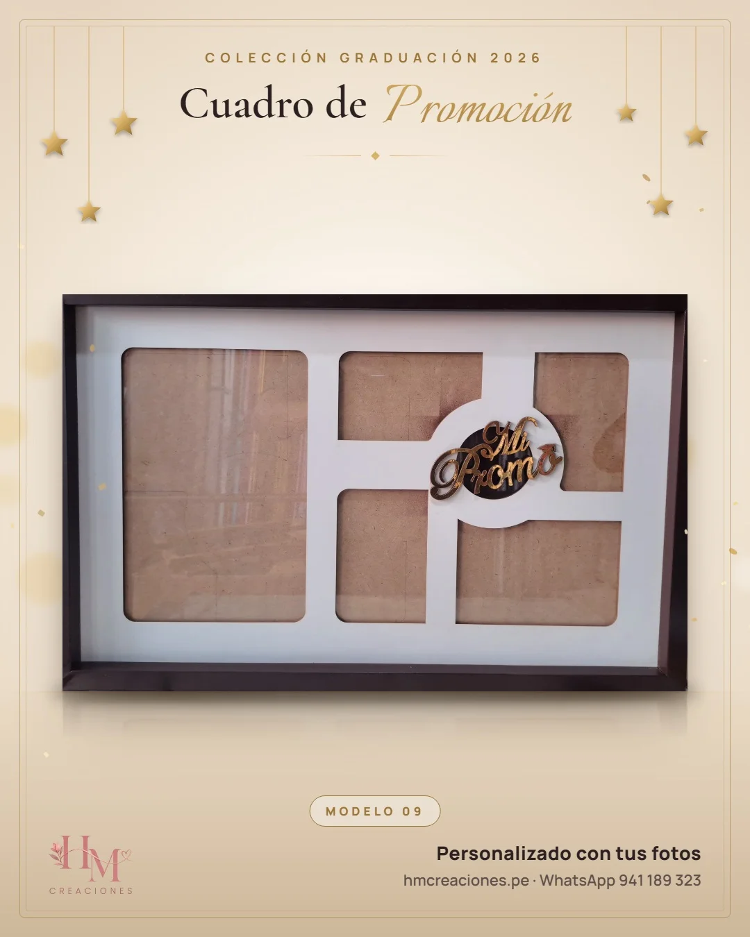 Cuadro de promoción Modelo 09 · Horizontal de 5 fotos