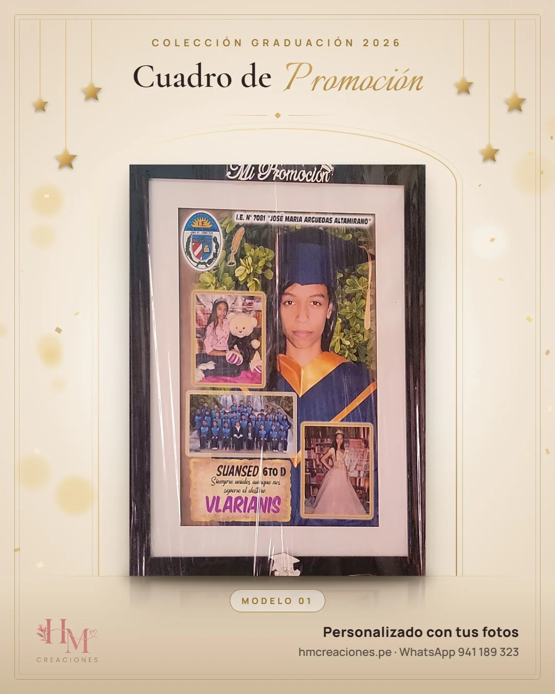 Cuadro de promoción Modelo 01 · Negro y plata